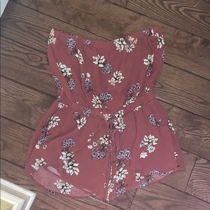 Pacsun Strapless Floral Romper